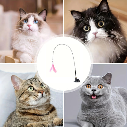 Cat Teaser Toy - Interactive Bell & Feather Wand
