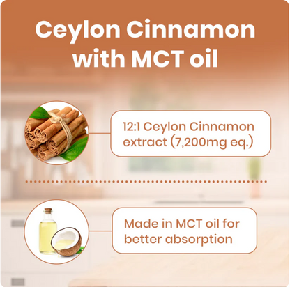 Organic Ceylon Cinnamon + MCT Oil Softgels.